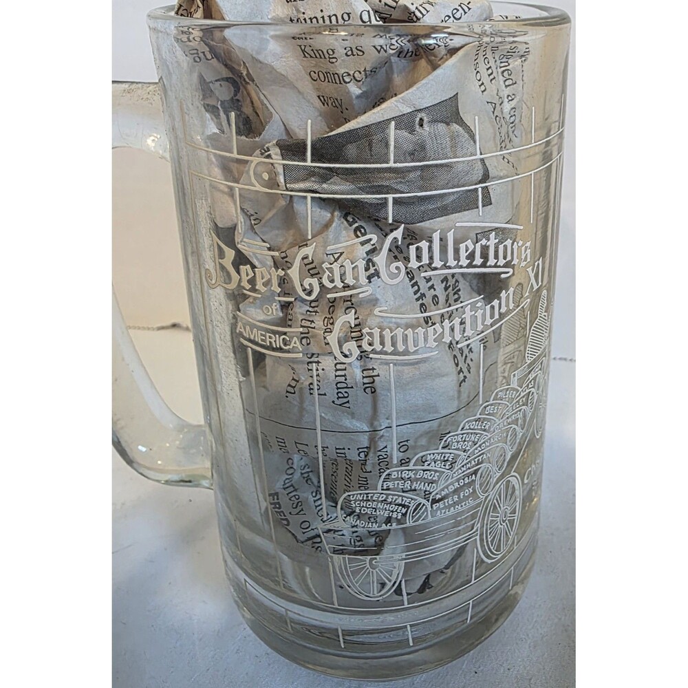 1981 BCCA Canvention XI Chicago, Glass Stein Mug, Beer Can Collectors Of America
